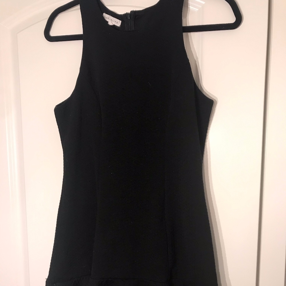 Socialite Black Peplum Dress | Size L